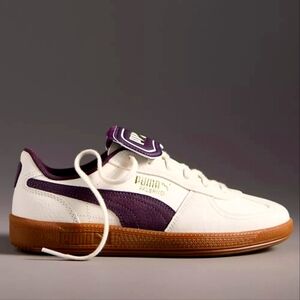 Puma Palermo White and Purple Sneakers, Size 5US Women's, Retail Price $80.00US